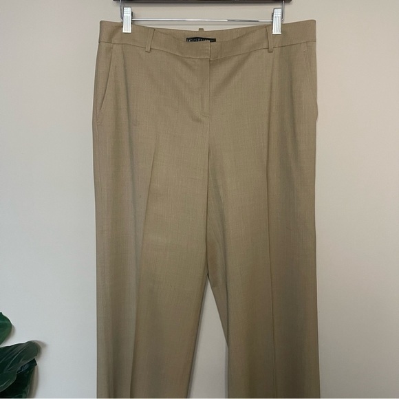 Lafayette 148 New York Virgin Wool Menswear Trousers 10 Light Brown - Picture 3 of 8